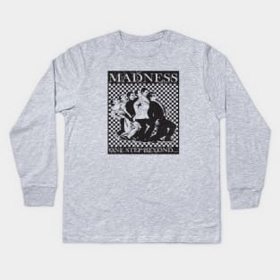 Madness - Retro Checkerboard Black Kids Long Sleeve T-Shirt